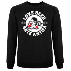 Love Beer - Hate Antifa Pullover schwarz