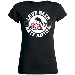Love Beer - Hate Antifa Girly schwarz