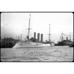 Blechschild - SMS Hamburg - historisch